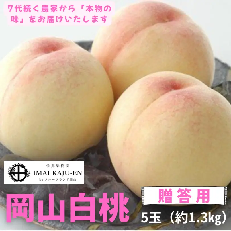 今井果樹園の白桃　5玉　約1.3㎏