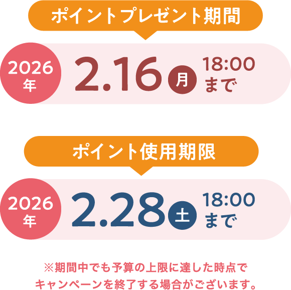 ポイントプレゼント期間 ポイント使用期限