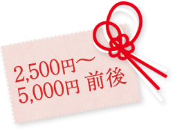 2,500円~5,000円前後