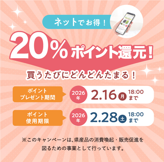 20%ポイント戻ってくる！