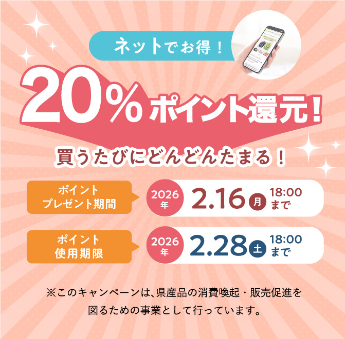20%ポイント戻ってくる！